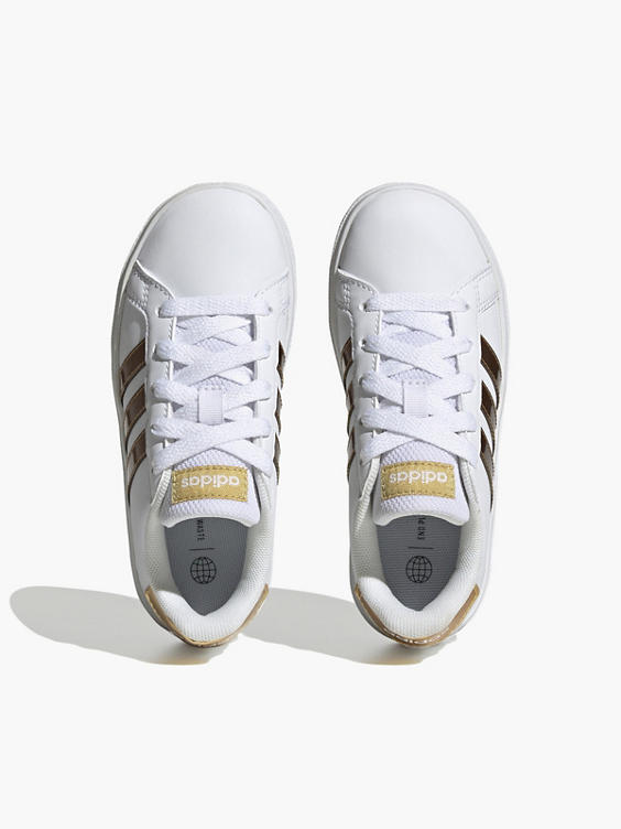 adidas) Teen Court 2.0K Lace-up Trainer Gold | DEICHMANN