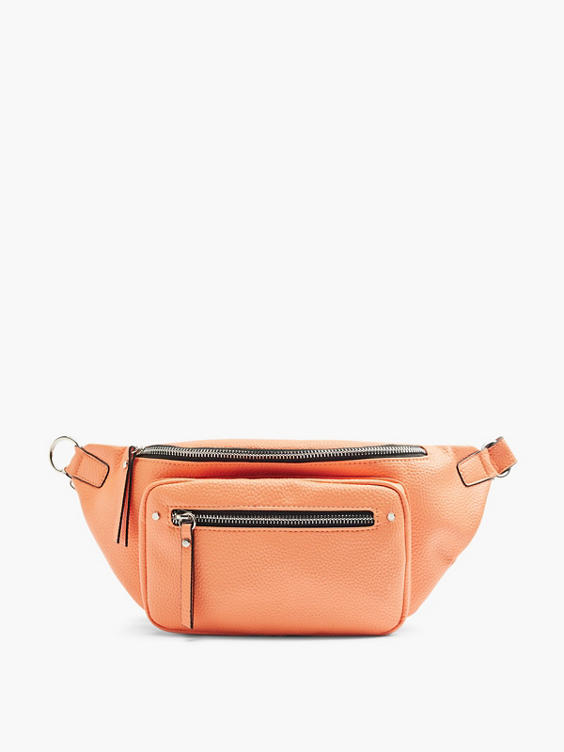 Orange Bum Bag with Zipper Detail