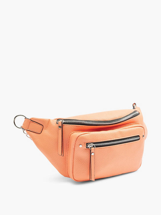 Orange Bum Bag with Zipper Detail