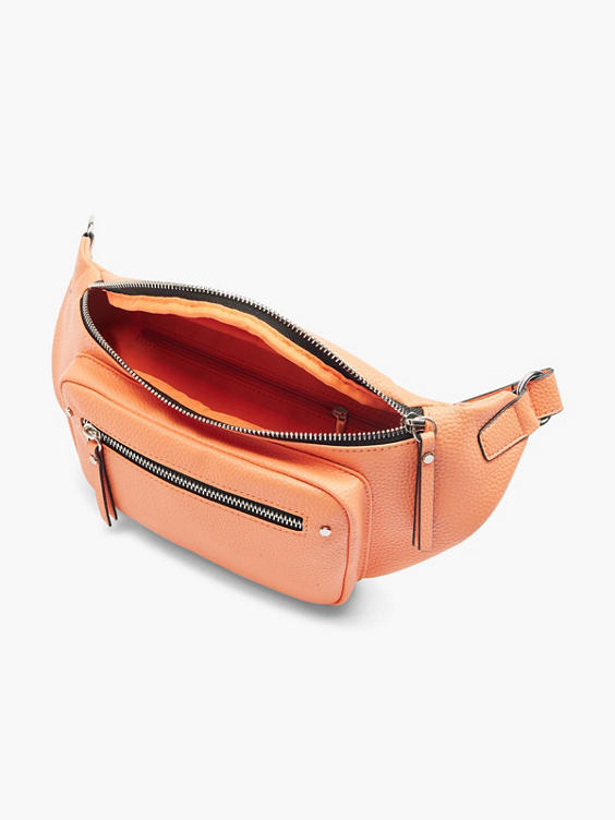 Graceland) Orange Bum Bag with Zipper Detail in Orange