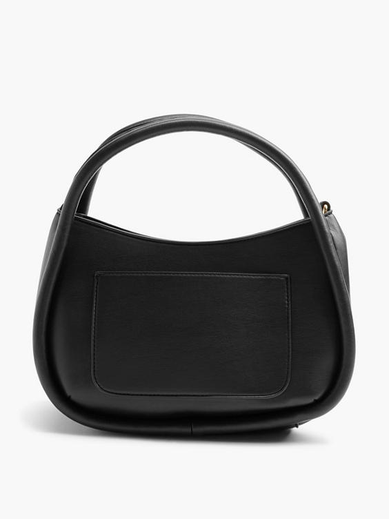 Black Shoulder Bag with Front Pocket 