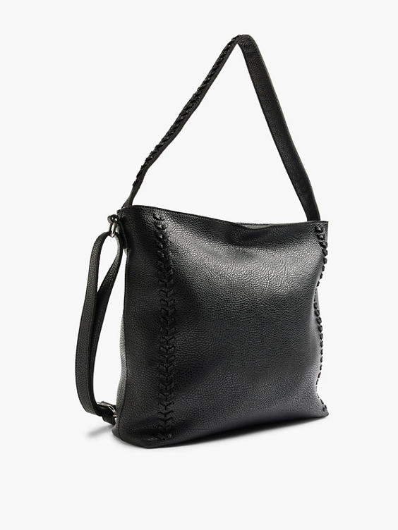 Black Braided Detail Shoulder Bag 