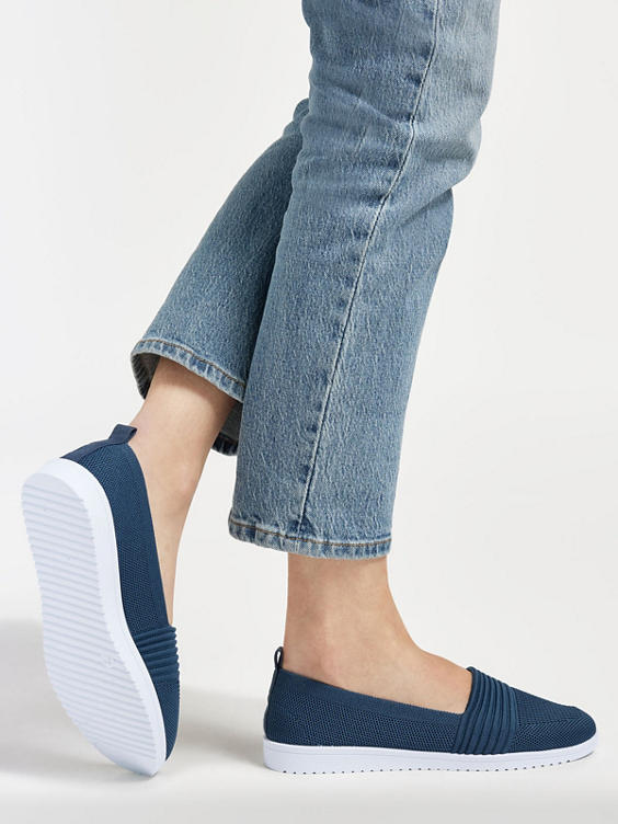 Ladies Blue Slip-on Shoes 