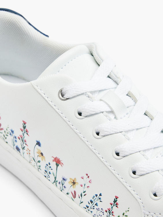 Witte sneaker bloemen