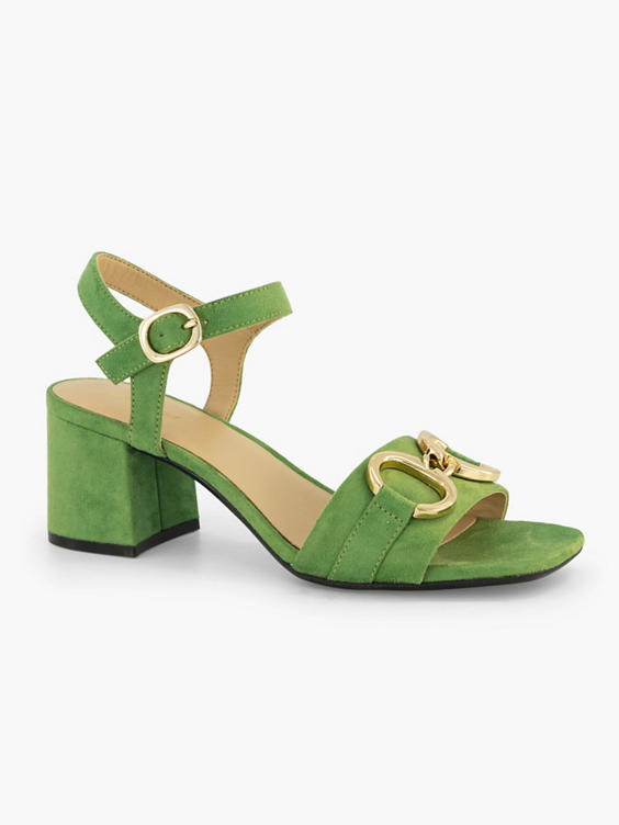 Groene sandalette sierketting