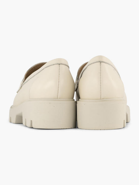 Beige leren chunky loafer