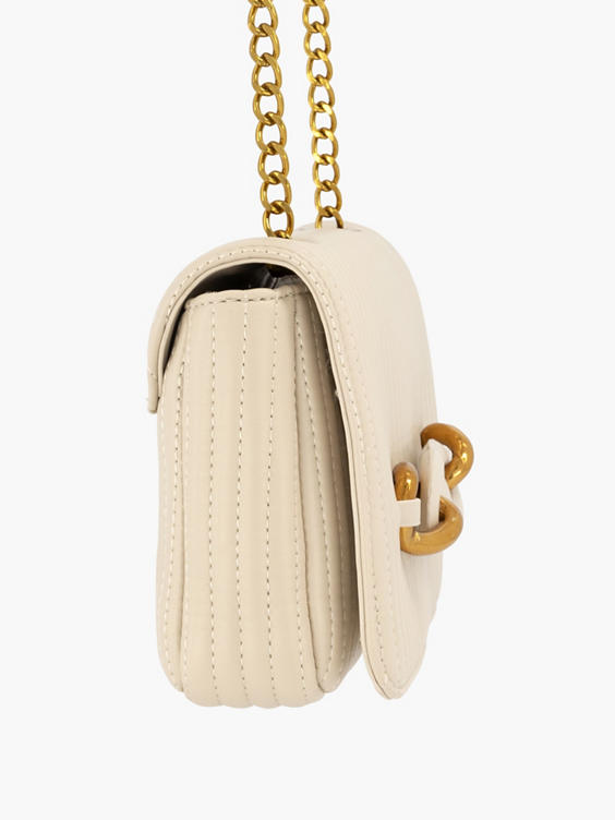 Beige schoudertas sierketting