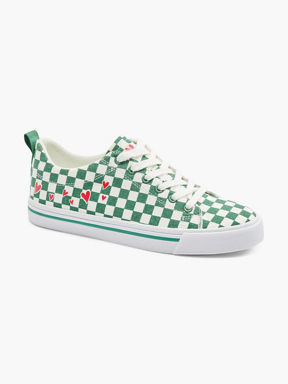 Women's Check Canvas Trainers 
