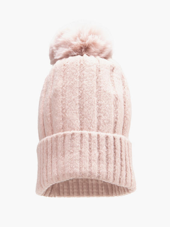 (Deichmann) Pink Bobble Hat in Pink DEICHMANN