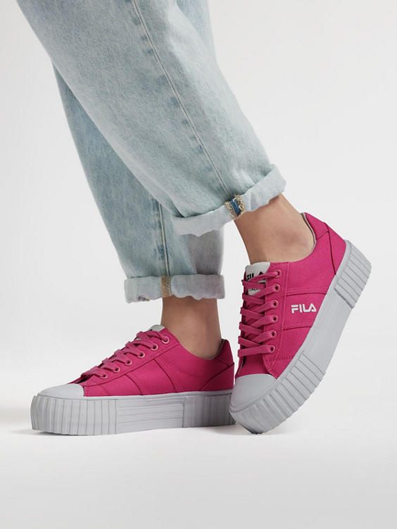 Roze platform canvas sneaker