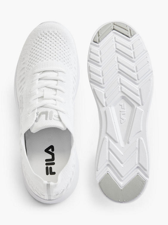White/Silver Lace Up Trainers