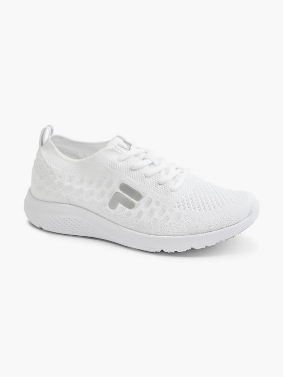 White/Silver Lace Up Trainers