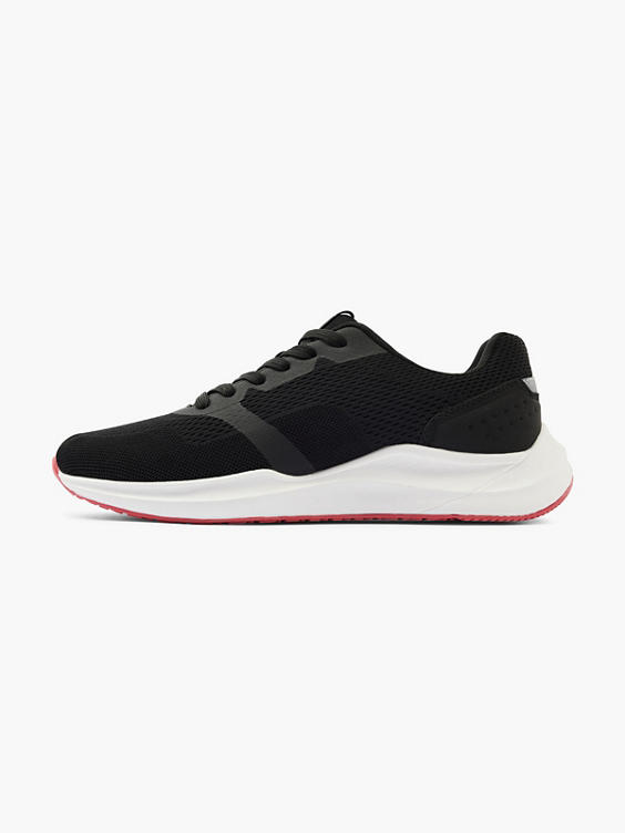 Black/Red Lace-up Running Trainer