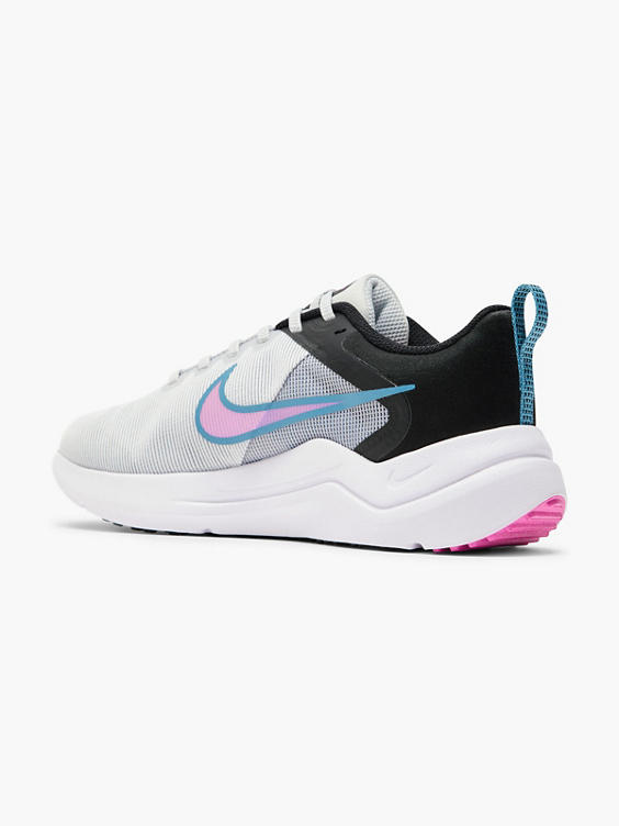 Nike Grey/ Pink Downshifter 12 Lace-up Trainer