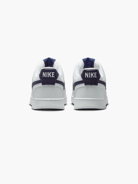 (Nike) Nike White/Navy Court Vision Low NN Lace-up Trainer in Blue ...