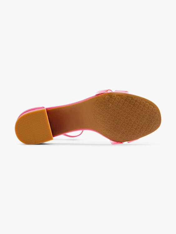Pink Block Heel with Perspex Straps