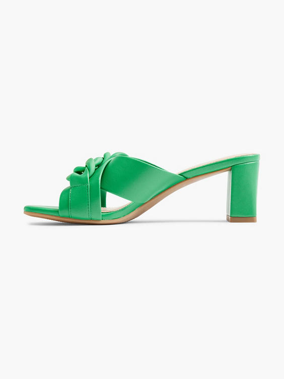 Green Mule Heel With Matching Chain Detail 