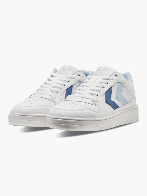 Hummel Ladies White/Blue Lace-up Trainers