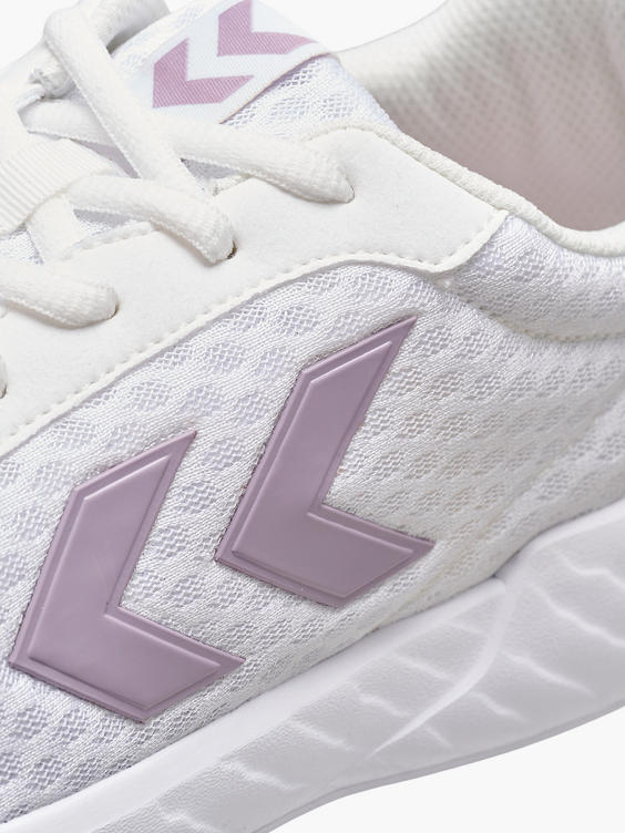 Hummel Ladies White/Purple Legend Breather Lace-up Trainer