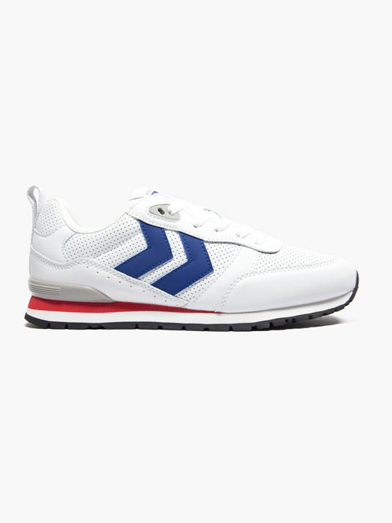 Hummel White/Blue/Red Monaco 86 Lace-up Trainer