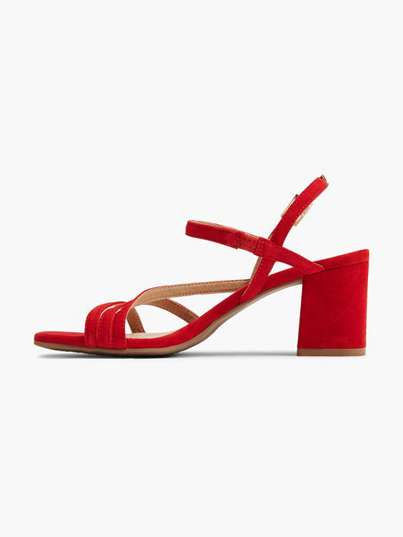 Red Strappy Heeled Sandal 