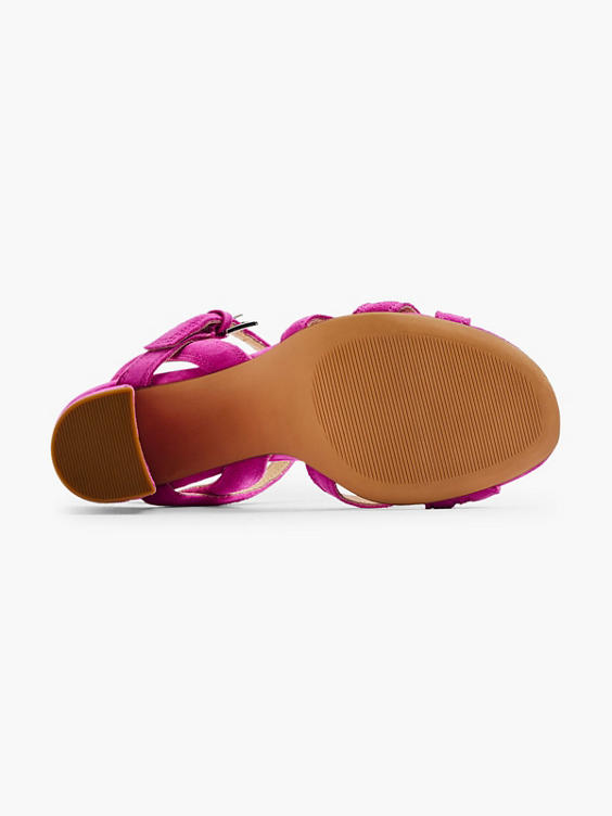 Roze suéde sandalette