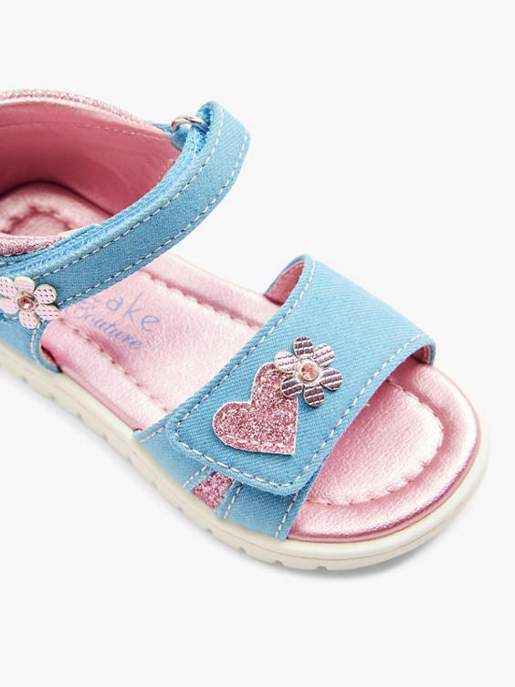 Toddler Girl Denim Sandal with Glitter 
