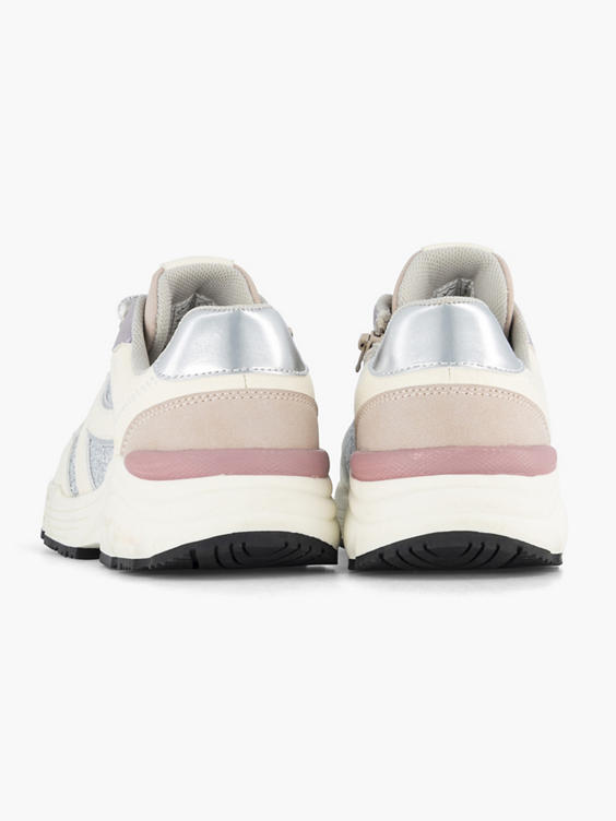 Witte chunky sneaker glitter