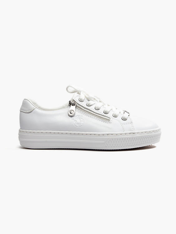 White Lace Up Zip Rieker Trainer
