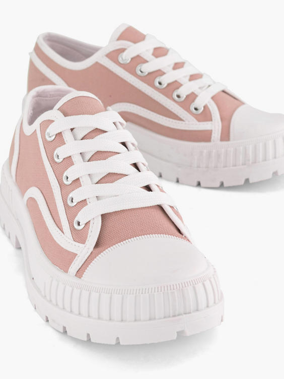 Roze canvas chunky sneaker