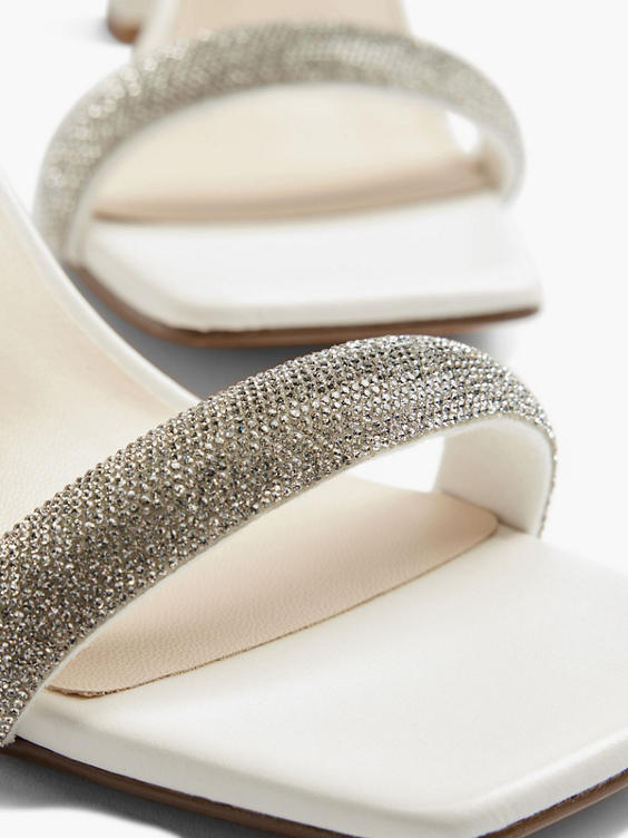 Ivory High Heel with Diamante Strap
