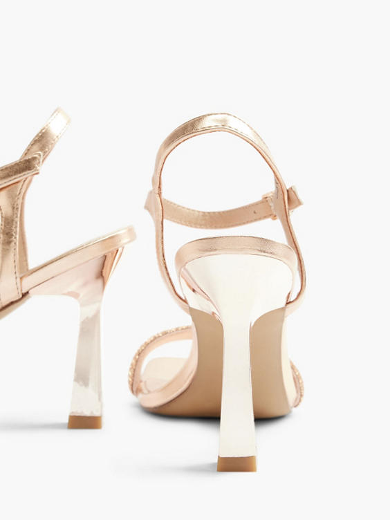 Rose Gold High Heel with Diamante Strap 
