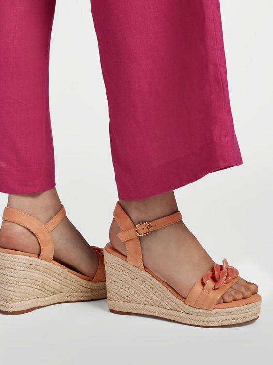 Pink Wedge Sandal with Chain Detail