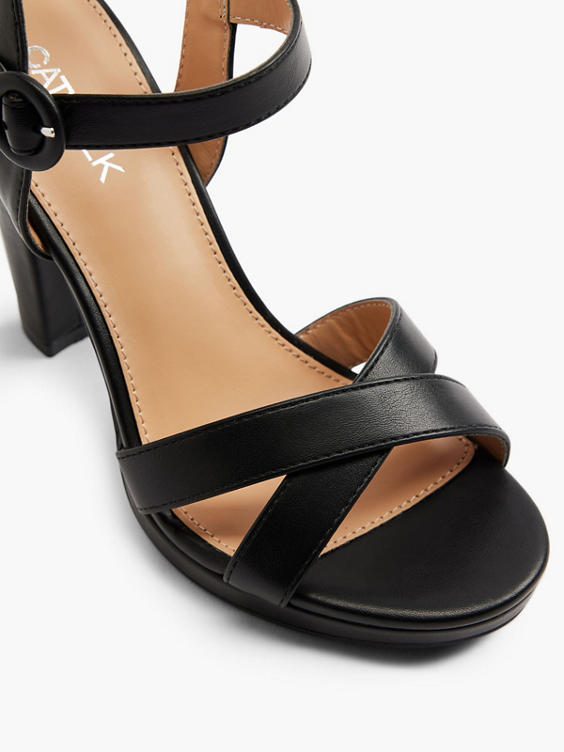 Black High Heel With Ankle Strap 