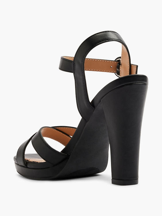 Black High Heel With Ankle Strap 