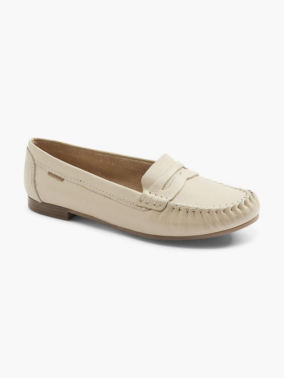 Off White Flat Leather Loafer
