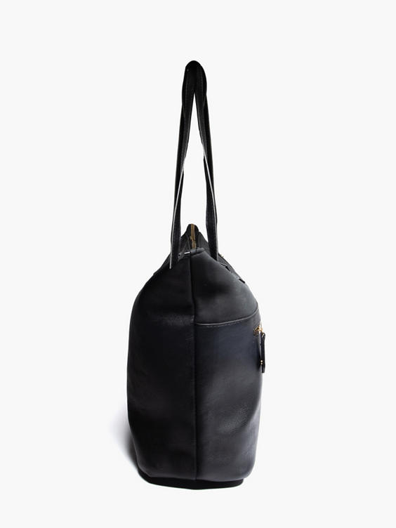 Black Shopper Bag with Pocket