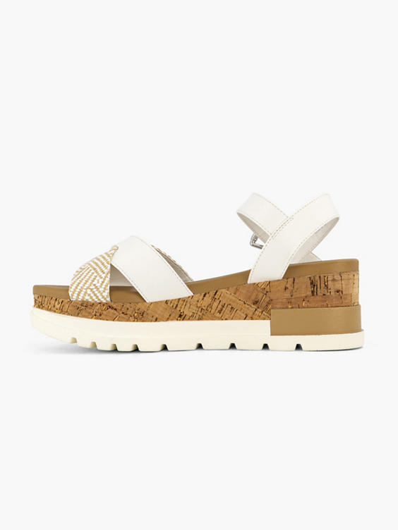 Witte platform sandaal kurk