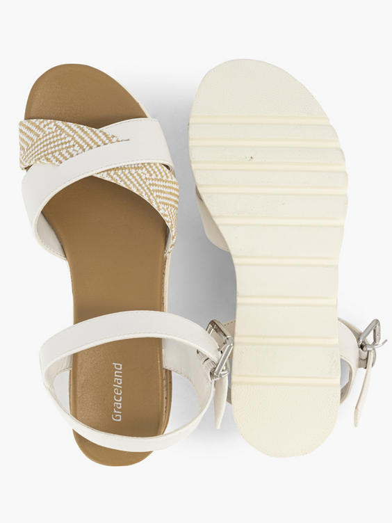 Witte platform sandaal kurk