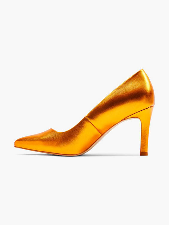 Orange Metallic High Heel