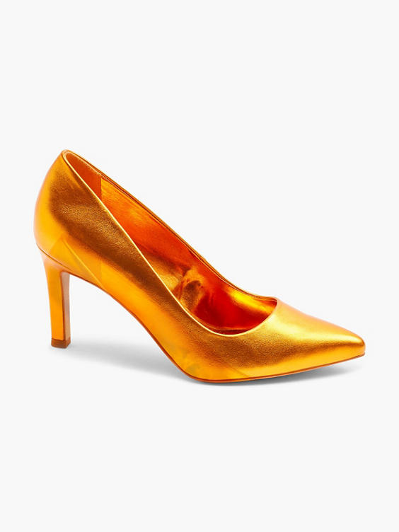 Orange Metallic High Heel