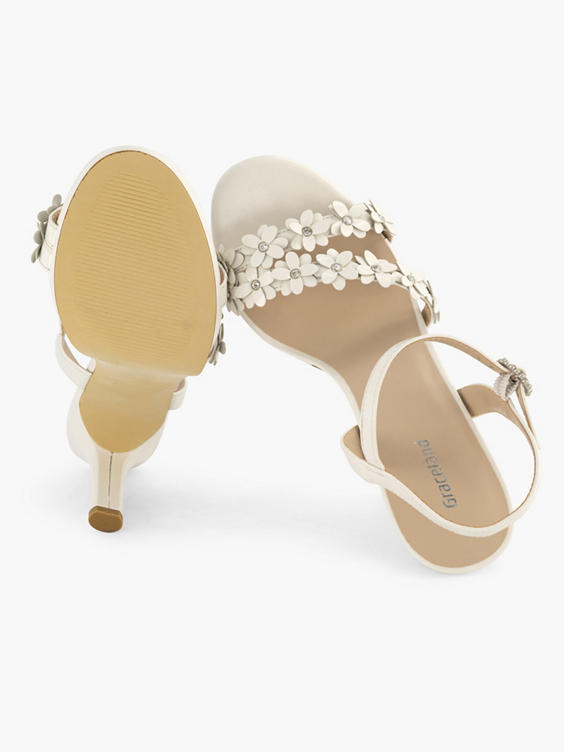 Witte sandalette bloemen