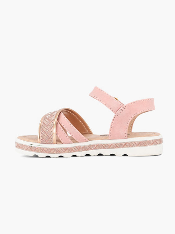 Roze sandaal gevlochten