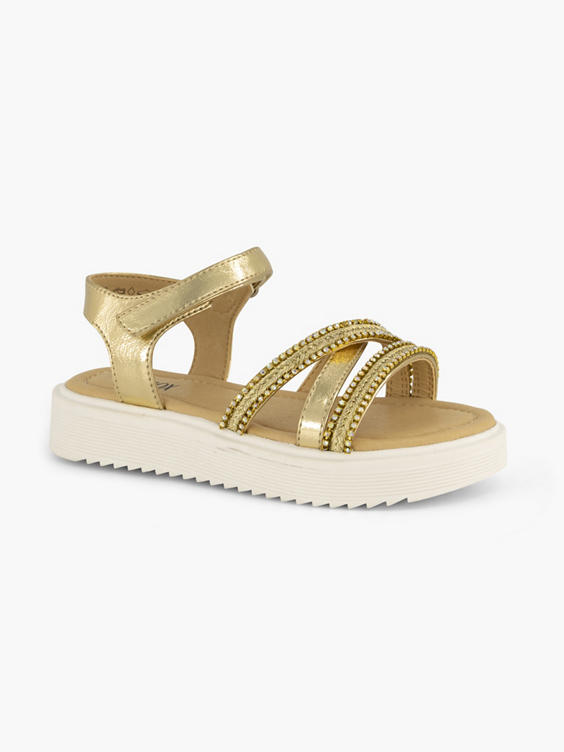 Gouden platform sandaal