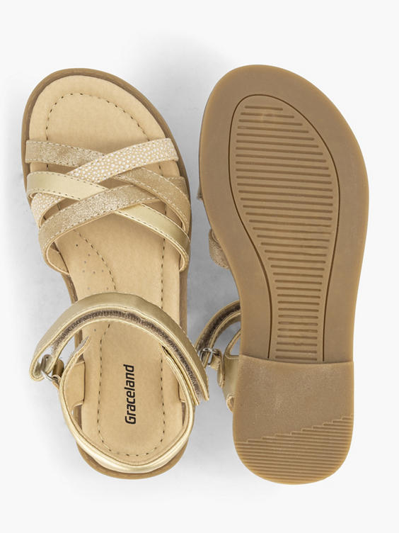 Gouden sandaal velcro