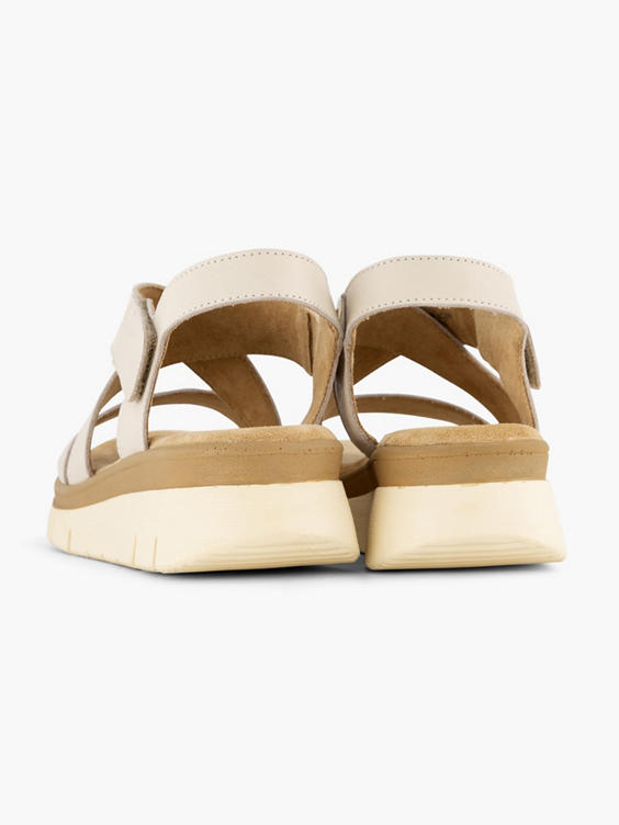 Witte leren sandaal velcro