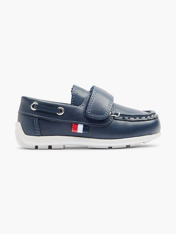 Navy Boat Shoe with Touch Fastening