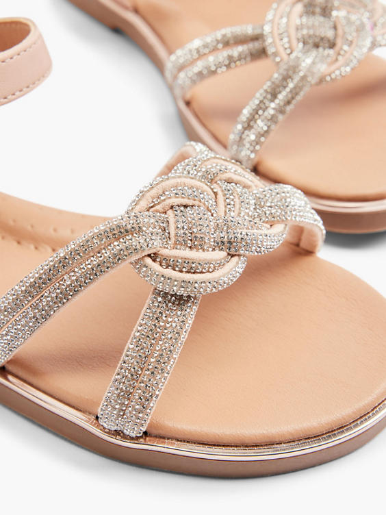 Pink Sandal with gem knot detail