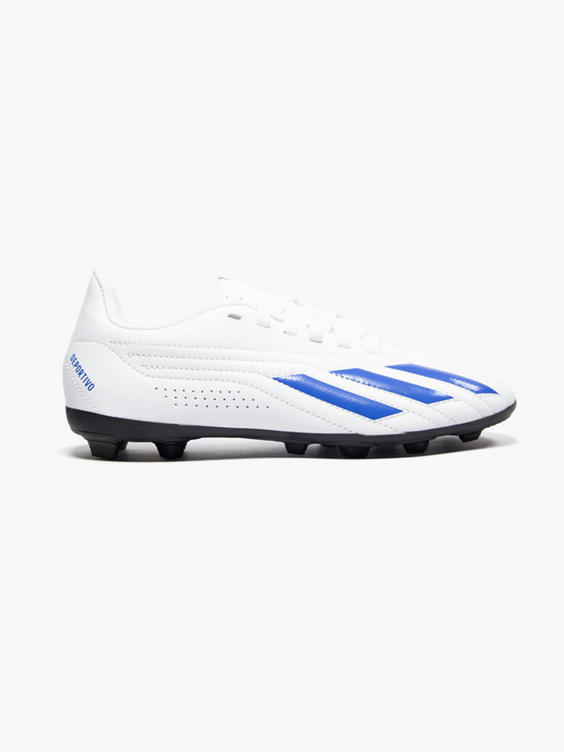 Adidas White/Blue Deportivo II FXG J Teen Lace-Up Football Boot 