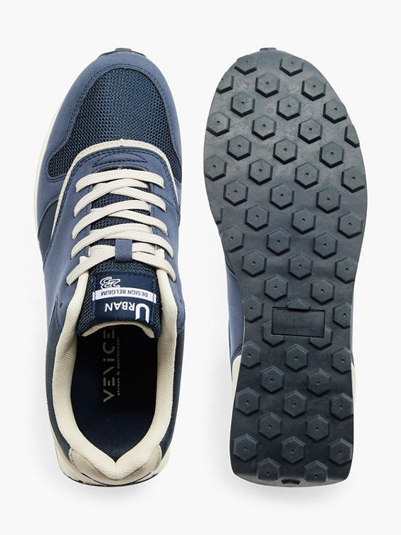 Venice Navy/Grey Casual Lace-up Trainer